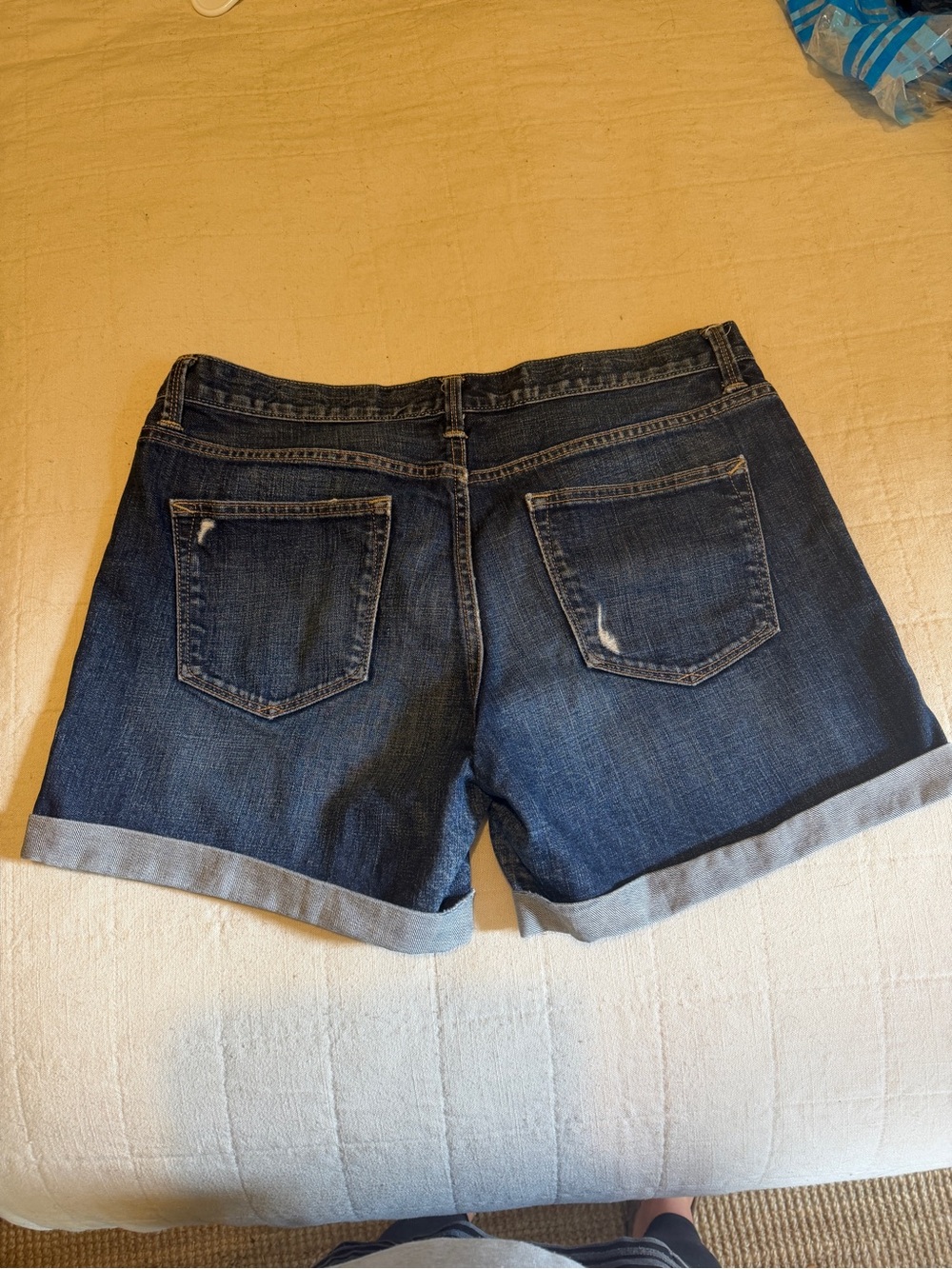 GAP Dark Blue Rolled-Hem Jean Shorts - Picture 3 of 5